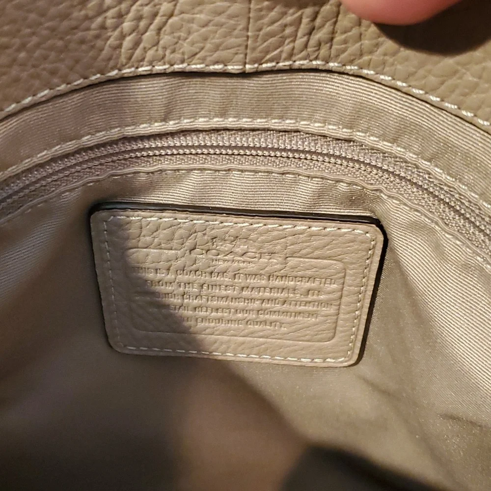 Coach taupe Minetta crossbody leather with suede